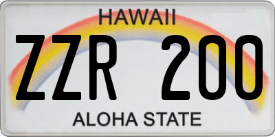 HI license plate ZZR200