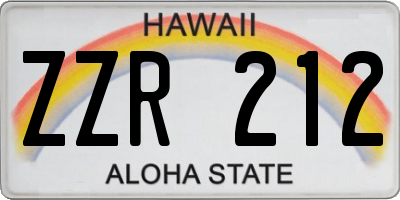 HI license plate ZZR212
