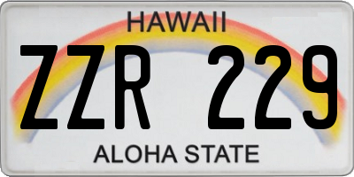 HI license plate ZZR229