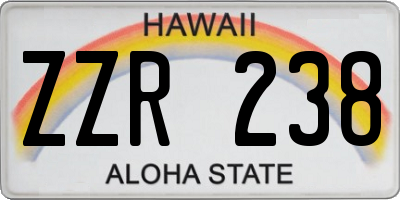 HI license plate ZZR238