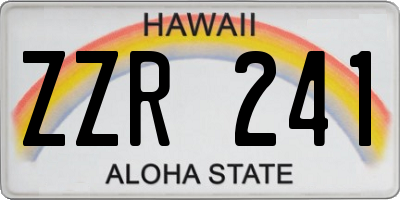 HI license plate ZZR241