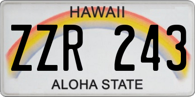 HI license plate ZZR243