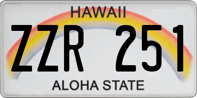 HI license plate ZZR251