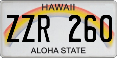 HI license plate ZZR260