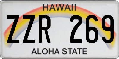 HI license plate ZZR269