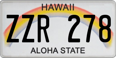 HI license plate ZZR278