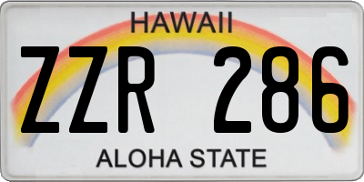 HI license plate ZZR286