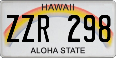 HI license plate ZZR298