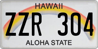 HI license plate ZZR304