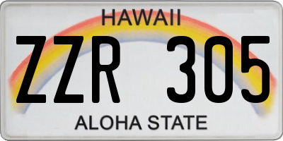 HI license plate ZZR305