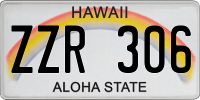 HI license plate ZZR306