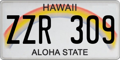 HI license plate ZZR309