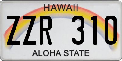 HI license plate ZZR310