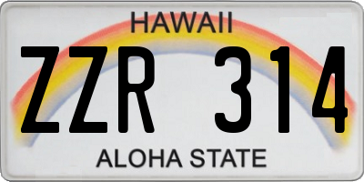 HI license plate ZZR314
