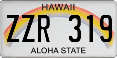 HI license plate ZZR319