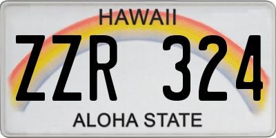 HI license plate ZZR324