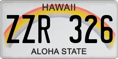 HI license plate ZZR326