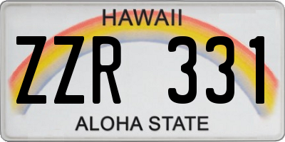 HI license plate ZZR331