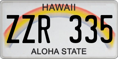 HI license plate ZZR335