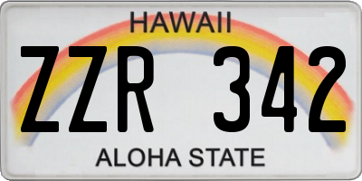 HI license plate ZZR342