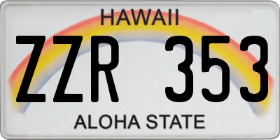 HI license plate ZZR353