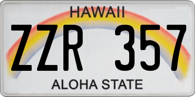 HI license plate ZZR357