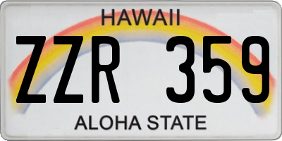 HI license plate ZZR359