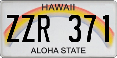 HI license plate ZZR371