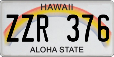 HI license plate ZZR376