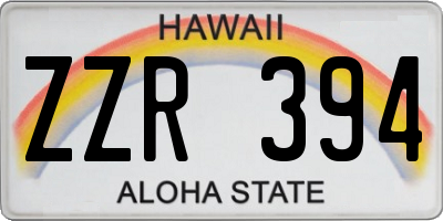HI license plate ZZR394