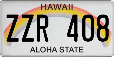 HI license plate ZZR408