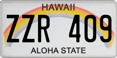 HI license plate ZZR409