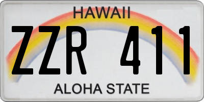 HI license plate ZZR411