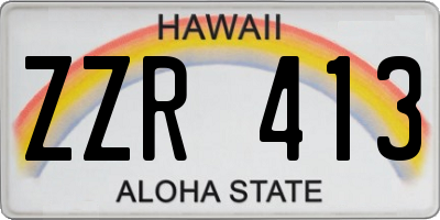 HI license plate ZZR413