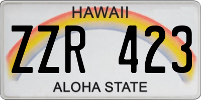 HI license plate ZZR423