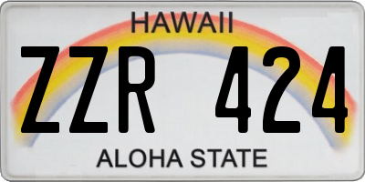 HI license plate ZZR424
