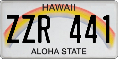 HI license plate ZZR441