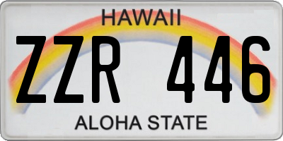 HI license plate ZZR446