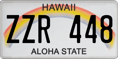 HI license plate ZZR448