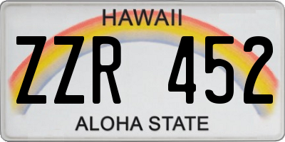 HI license plate ZZR452