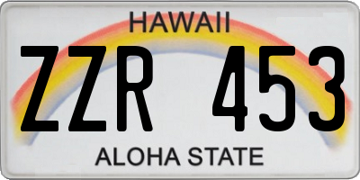 HI license plate ZZR453