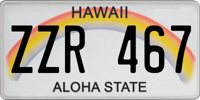 HI license plate ZZR467