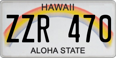 HI license plate ZZR470