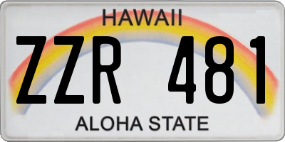 HI license plate ZZR481