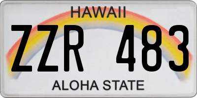 HI license plate ZZR483