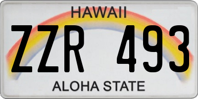 HI license plate ZZR493