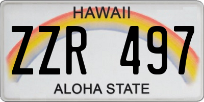 HI license plate ZZR497