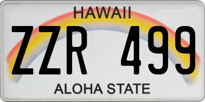HI license plate ZZR499