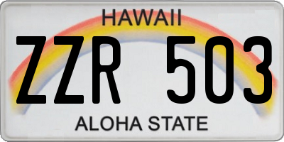 HI license plate ZZR503