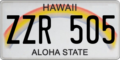 HI license plate ZZR505